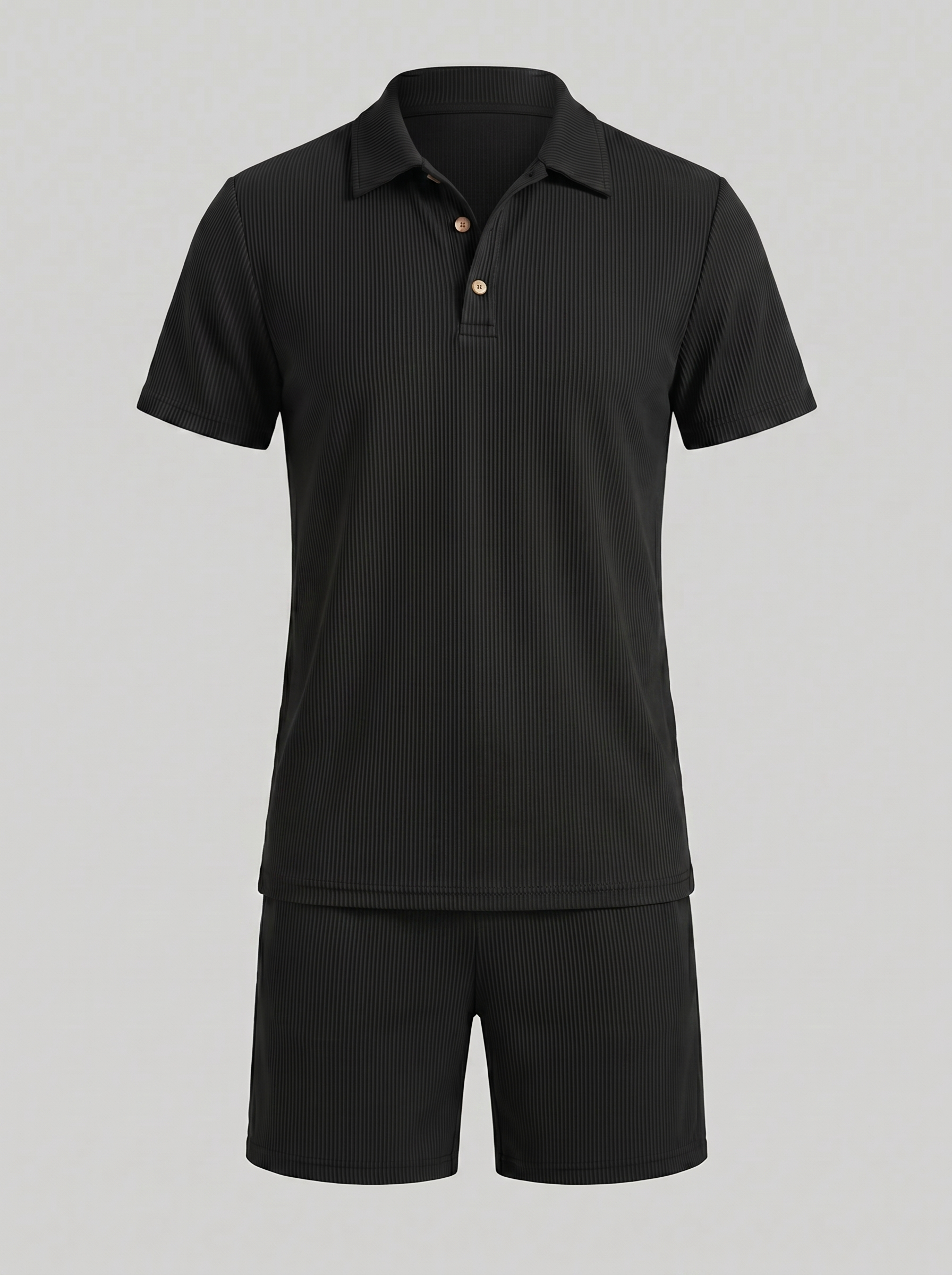 Herren Korduroy Polohemd Und Shorts Outfit Set
