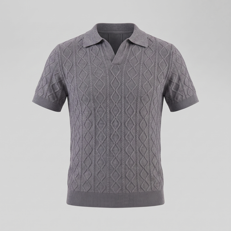 Herren Diamant Zopfmuster Polo