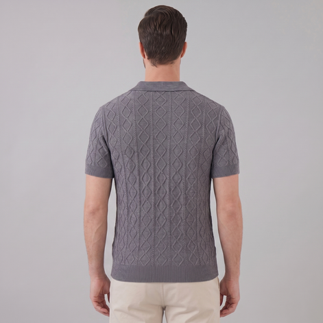 Herren Diamant Zopfmuster Polo