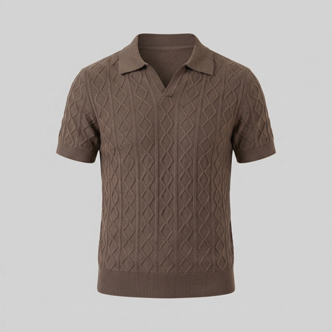 Herren Diamant Zopfmuster Polo