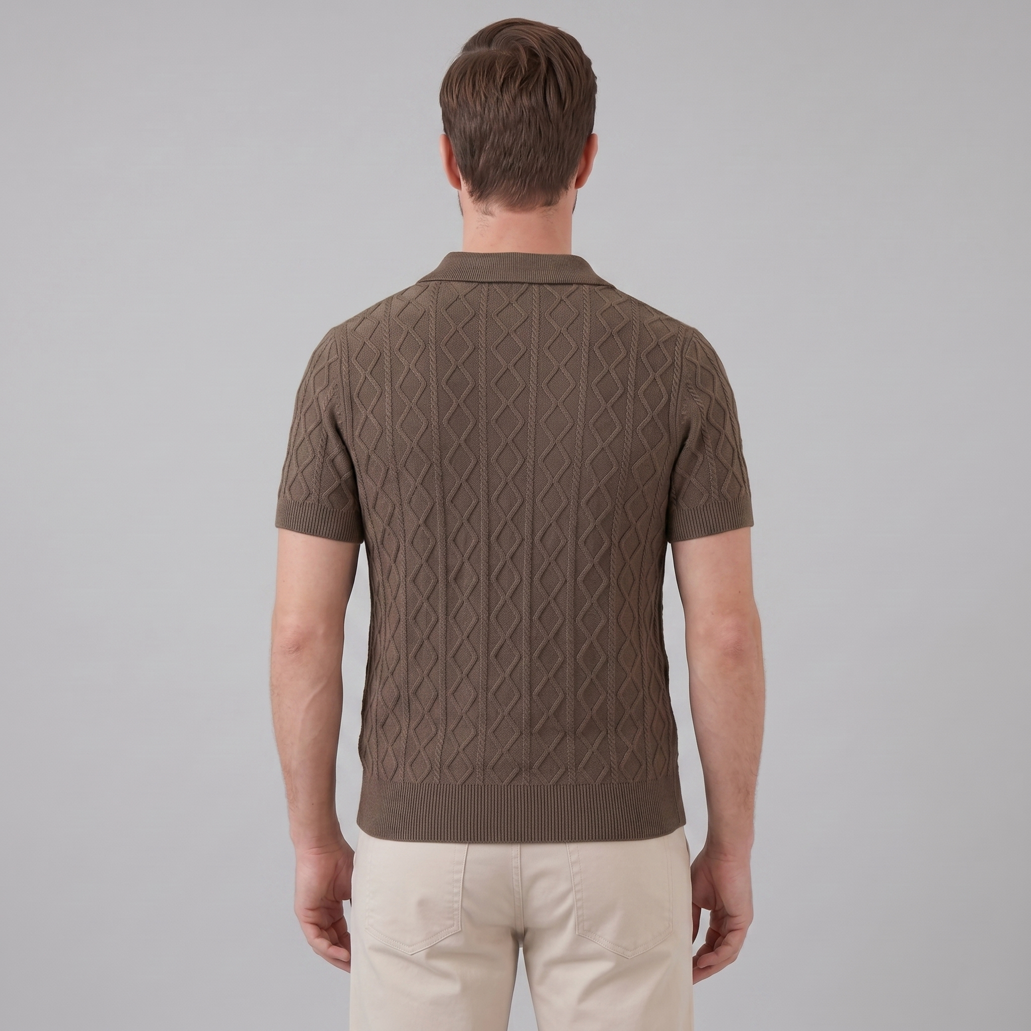 Herren Diamant Zopfmuster Polo