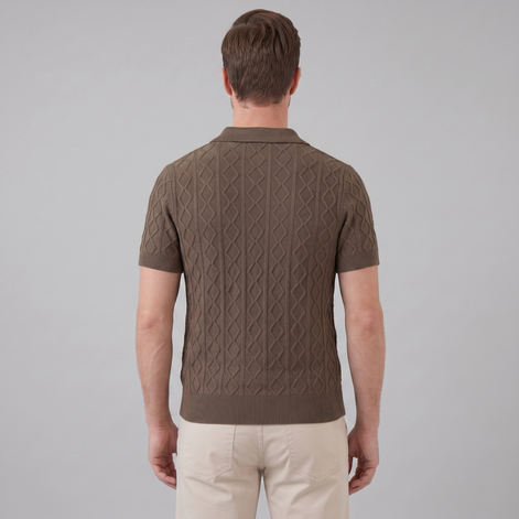 Herren Diamant Zopfmuster Polo