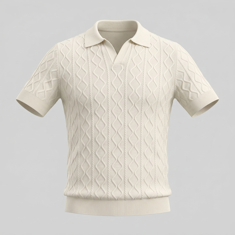 Herren Diamant Zopfmuster Polo