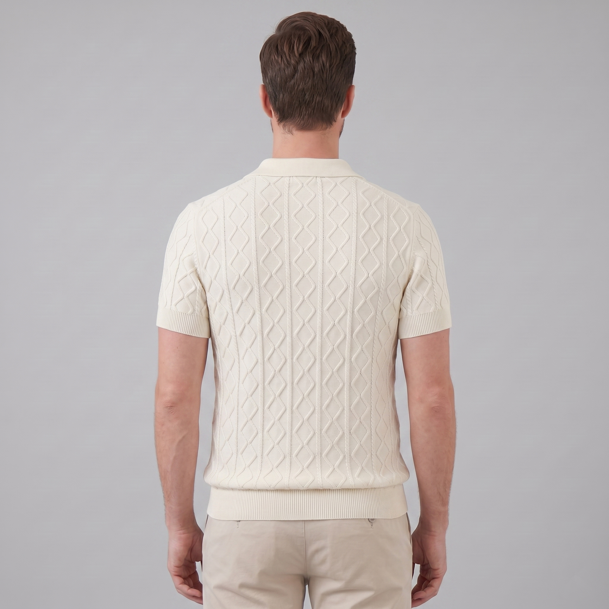 Herren Diamant Zopfmuster Polo