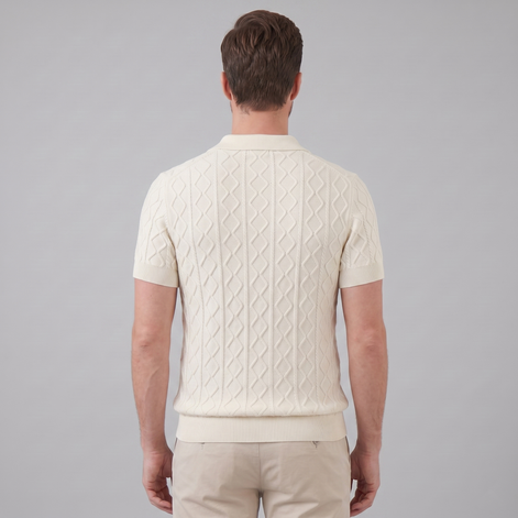 Herren Diamant Zopfmuster Polo