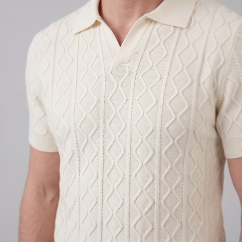 Herren Diamant Zopfmuster Polo