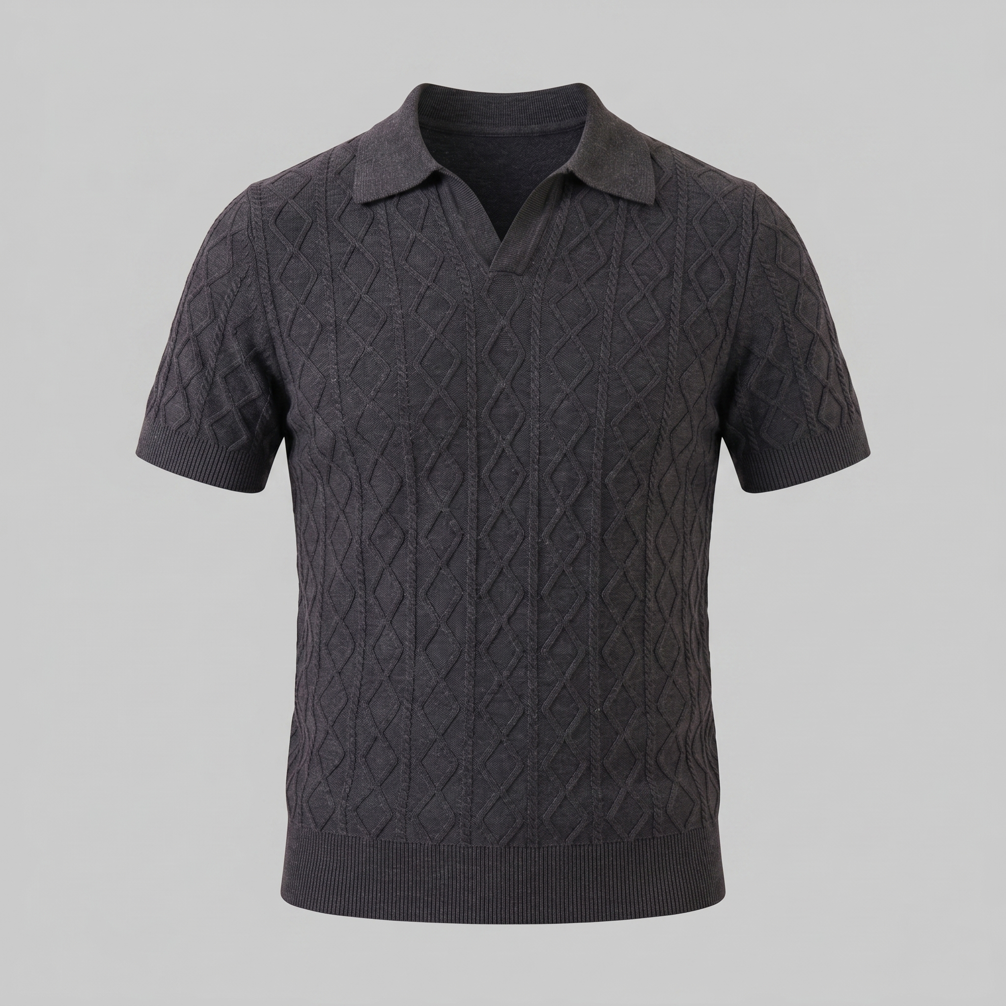 Herren Diamant Zopfmuster Polo
