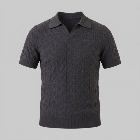 Herren Diamant Zopfmuster Polo
