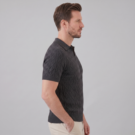 Herren Diamant Zopfmuster Polo