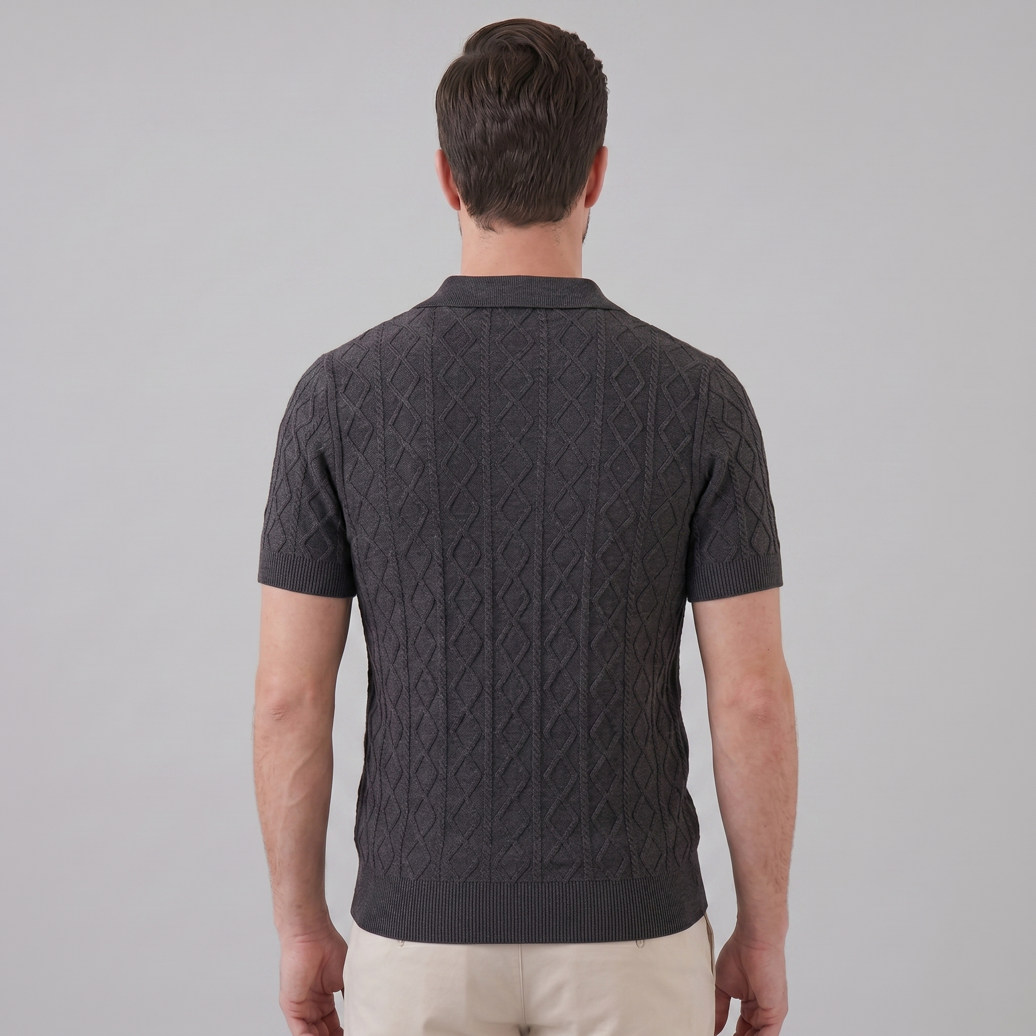 Herren Diamant Zopfmuster Polo