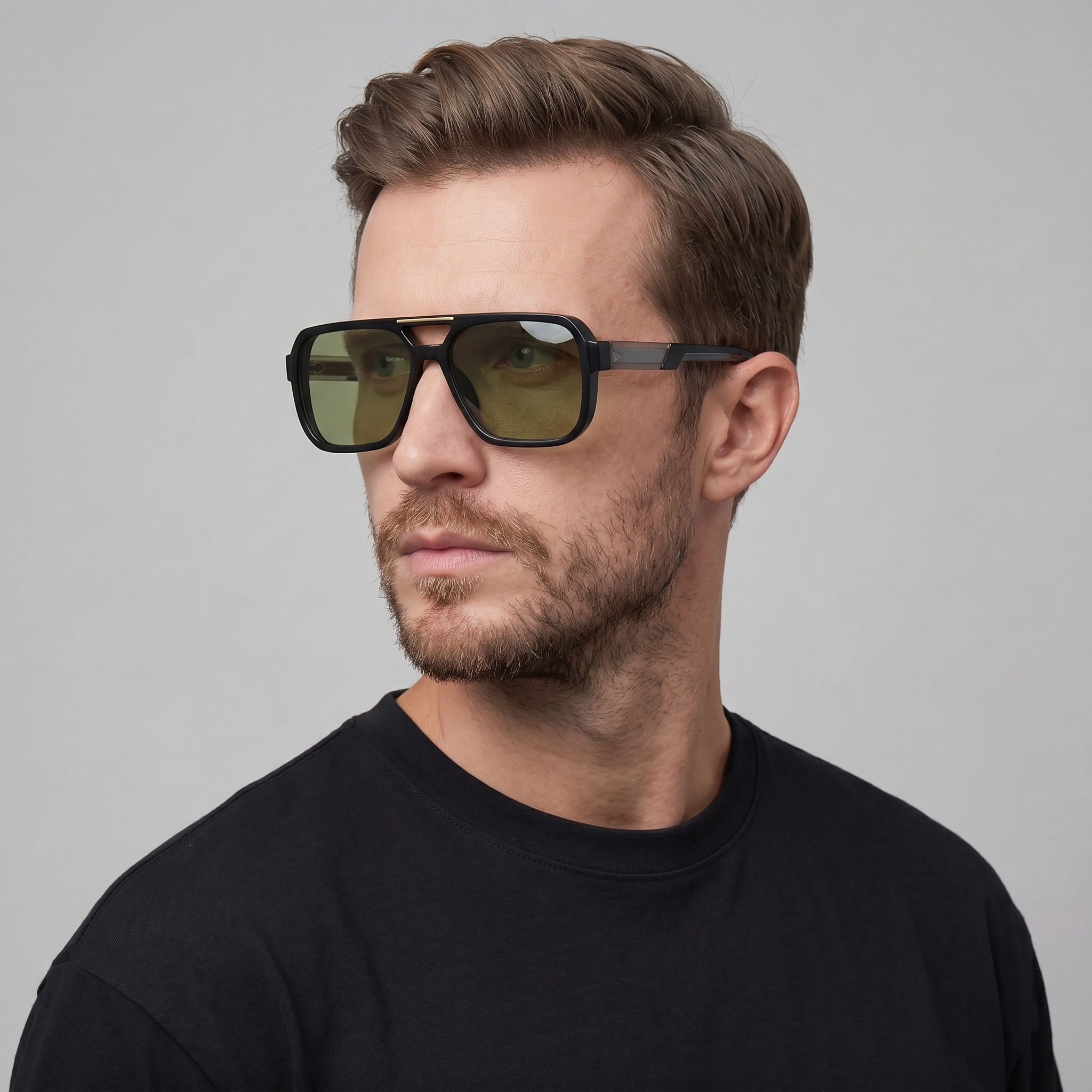 Herren Aviator Sonnenbrille Doppelbrücke