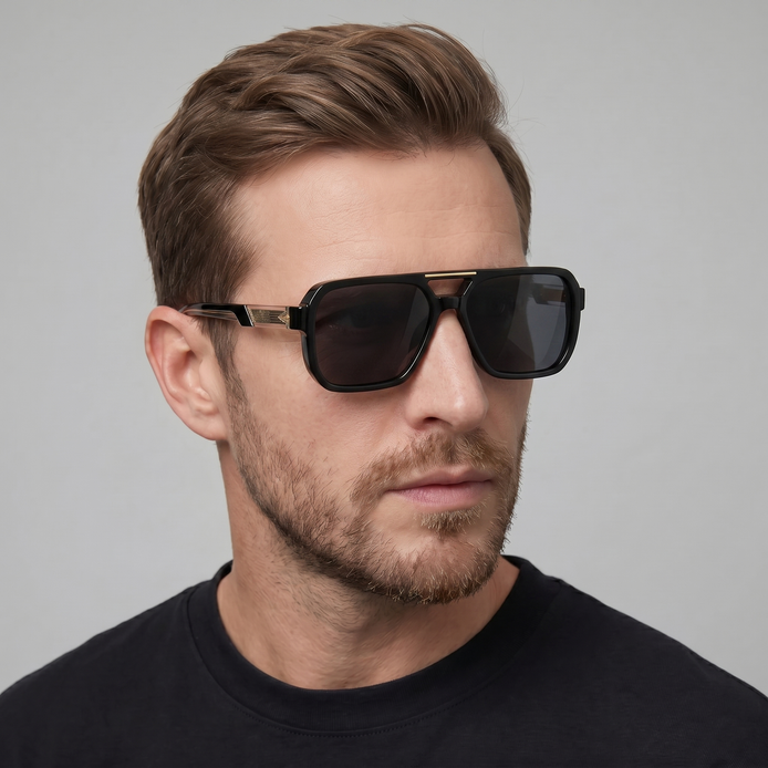 Herren Aviator Sonnenbrille Doppelbrücke
