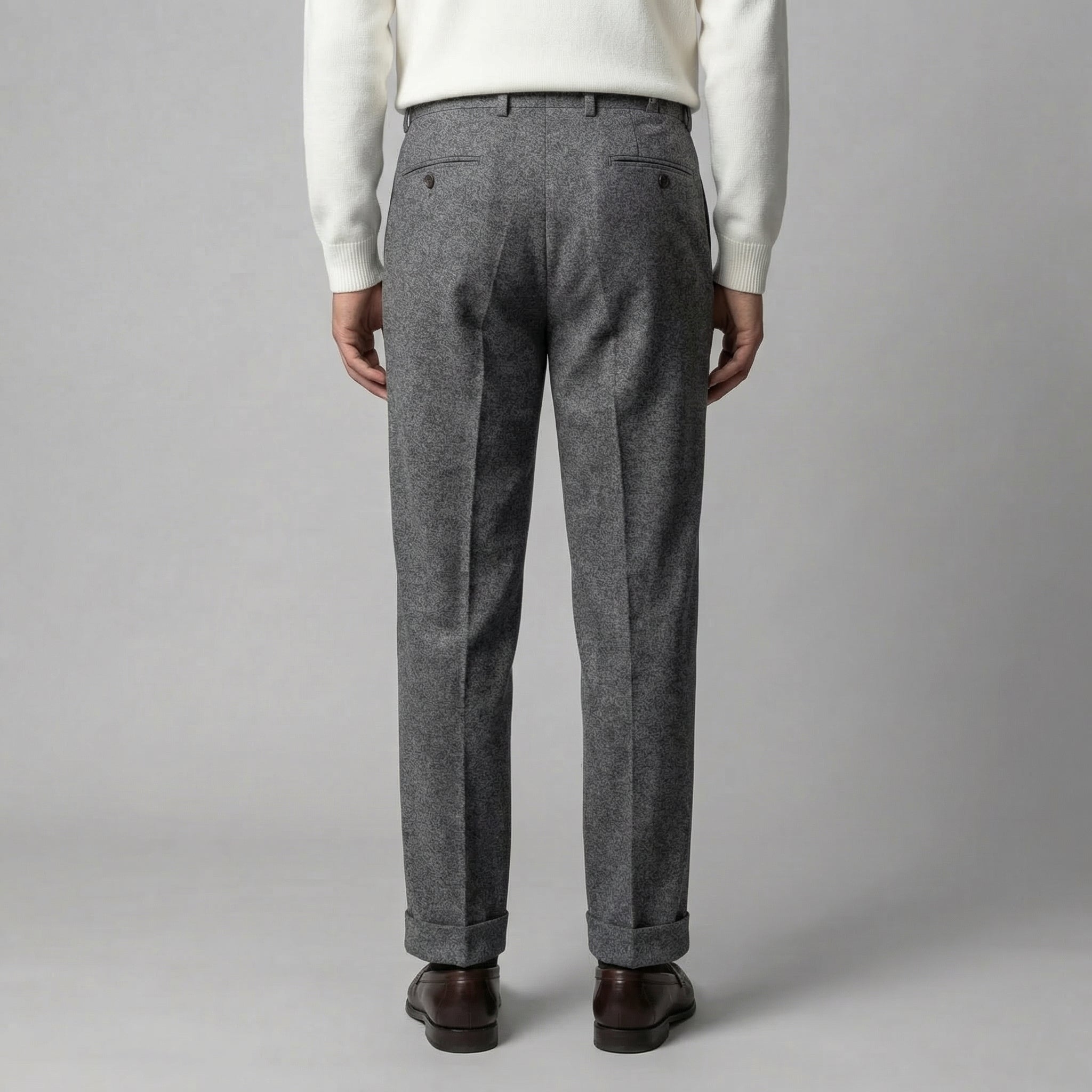Herren Elegante Faltenhose Mit Seitlicher Verstellung