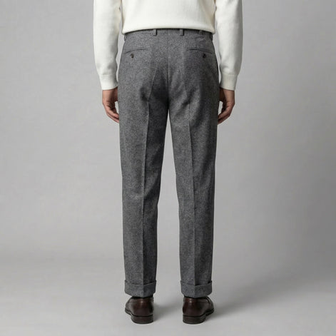 Herren Elegante Faltenhose Mit Seitlicher Verstellung