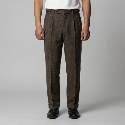 Herren Elegante Faltenhose Mit Seitlicher Verstellung