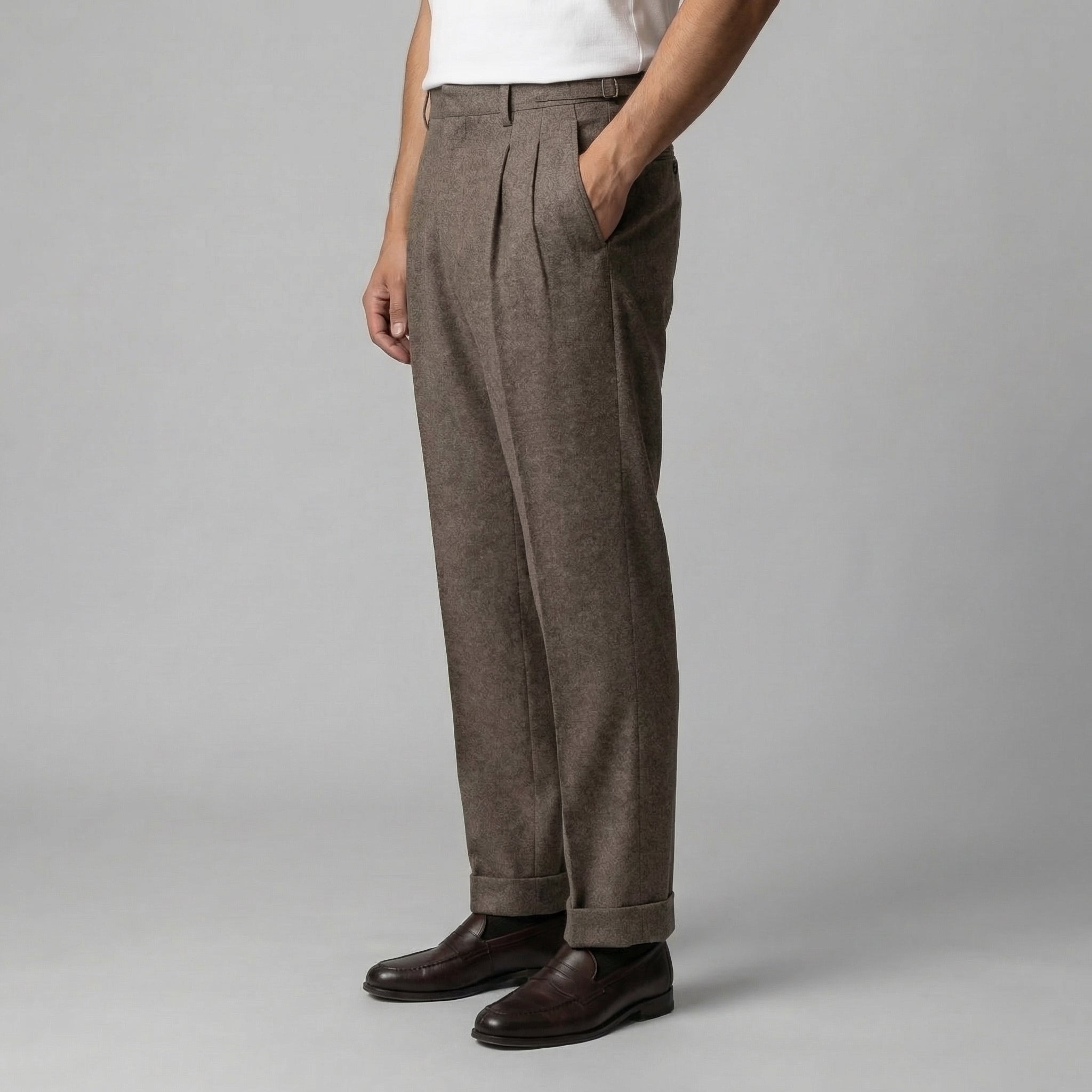 Herren Elegante Gerade Passform Hose mit Seitenversteller