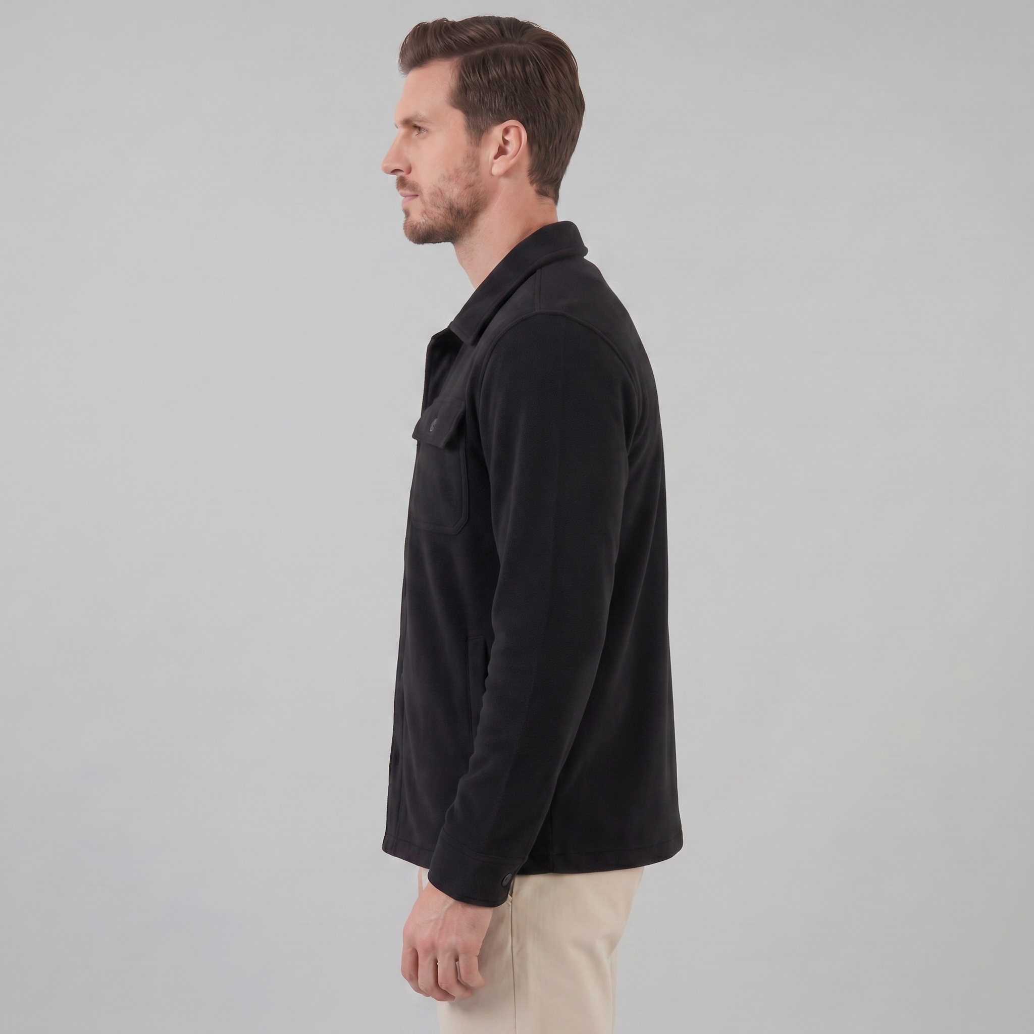 Herren Fleece Overshirt Jacke