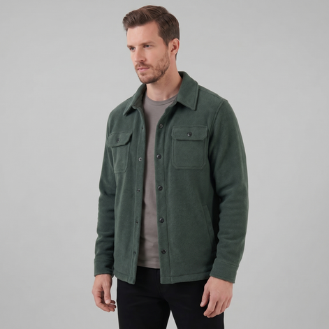 Herren Fleece Overshirt Jacke