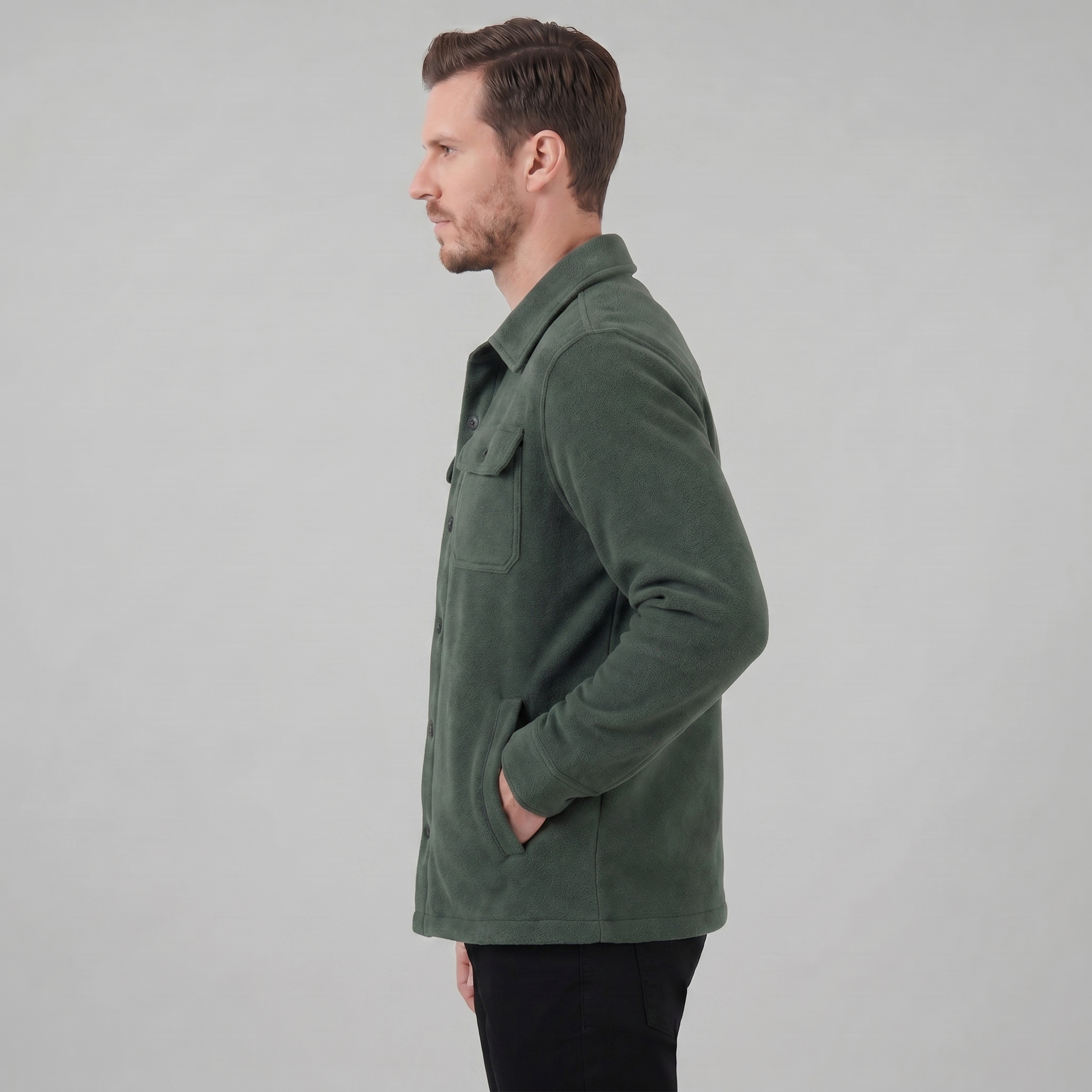 Herren Fleece Overshirt Jacke