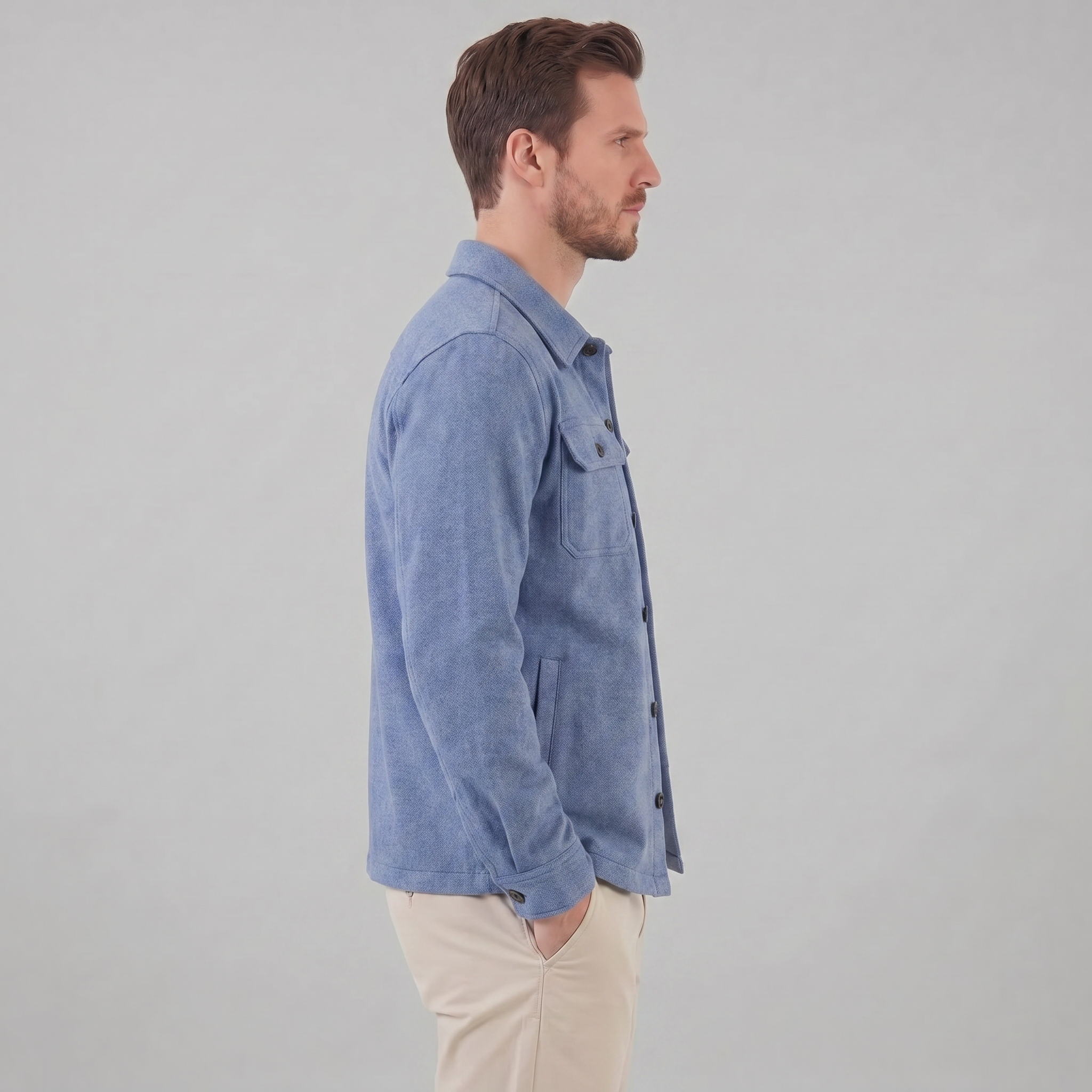 Herren Fleece Overshirt Jacke
