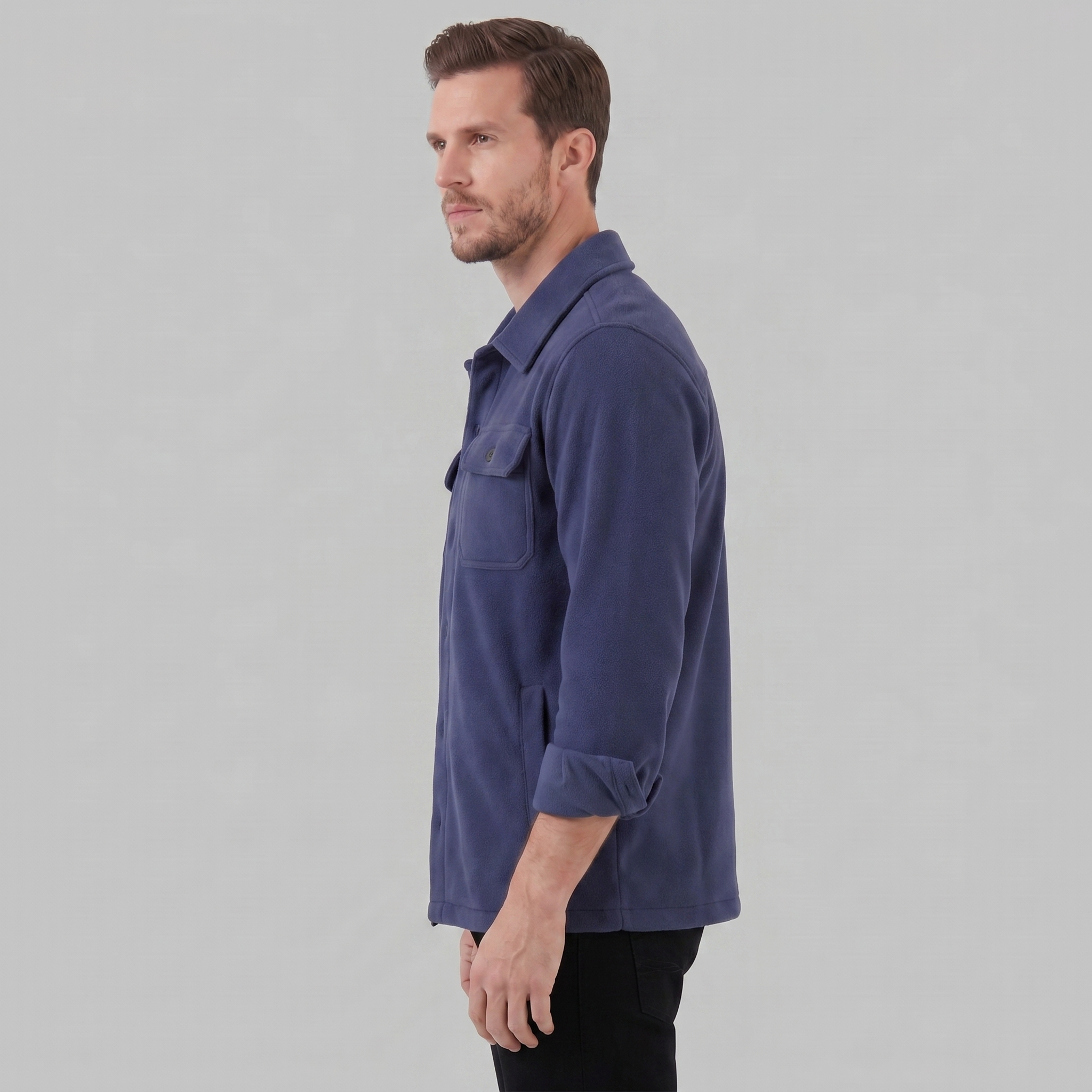 Herren Fleece Overshirt Jacke