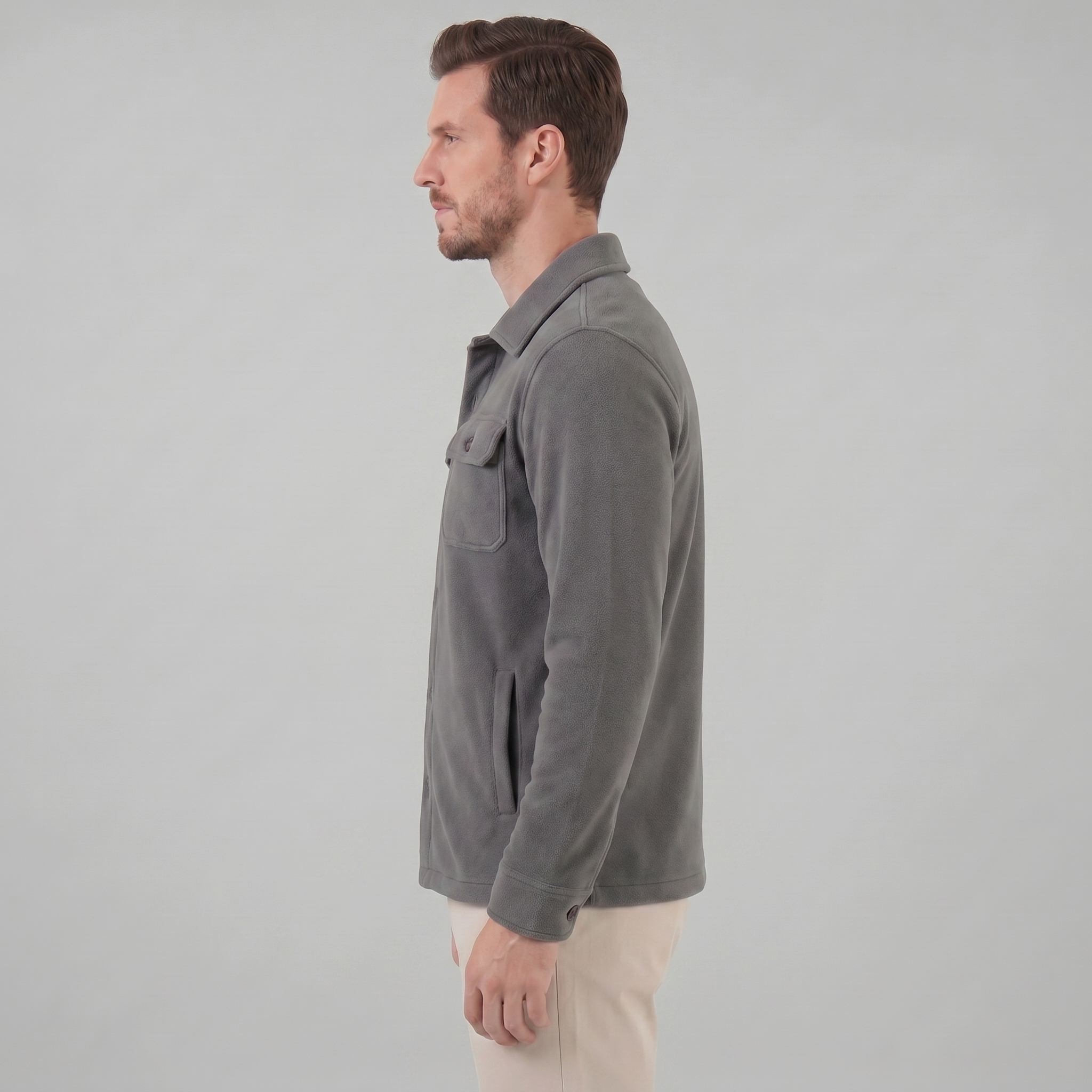 Herren Fleece Overshirt Jacke