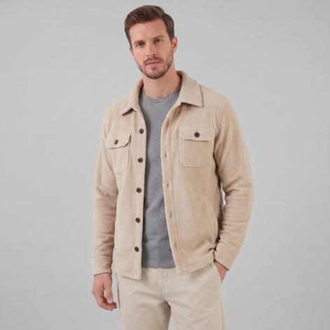 Herren Fleece Overshirt Jacke