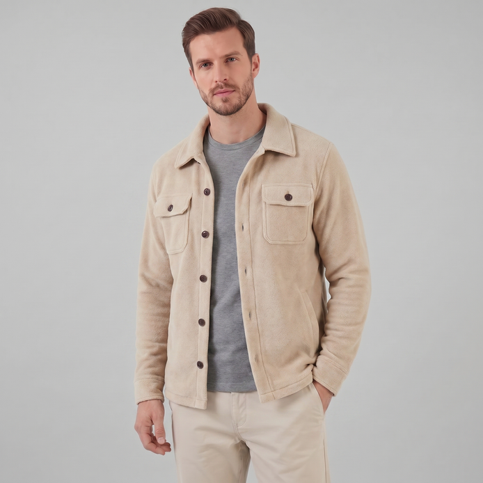 Herren Fleece Overshirt Jacke