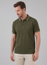 Herren Grünes Poloshirt mit Kontrastbesatz