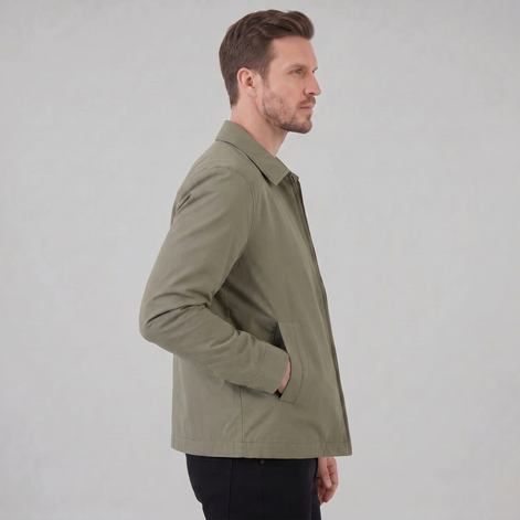 Herren Harrington Jacke Mit Kariertem Innenfutter
