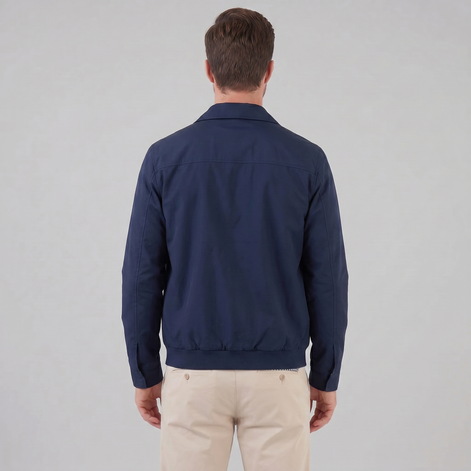 Herren Harrington Jacke Mit Kariertem Innenfutter