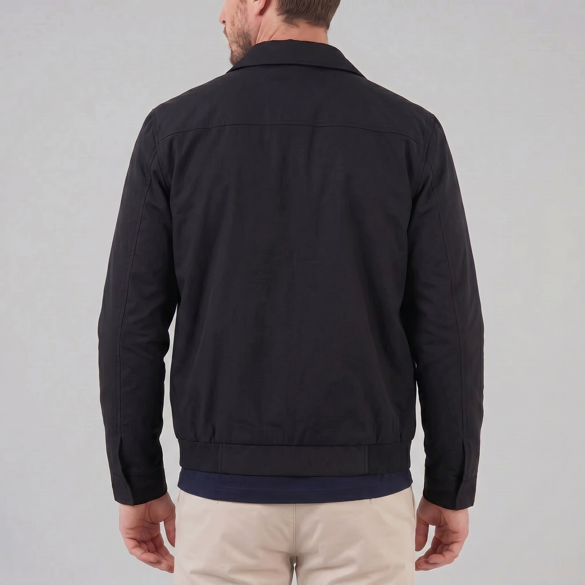 Herren Harrington Jacke Mit Kariertem Innenfutter
