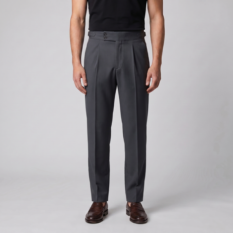 Herren Formale Hose Mit Hohem Bund Und Maßgeschneiderte Passform