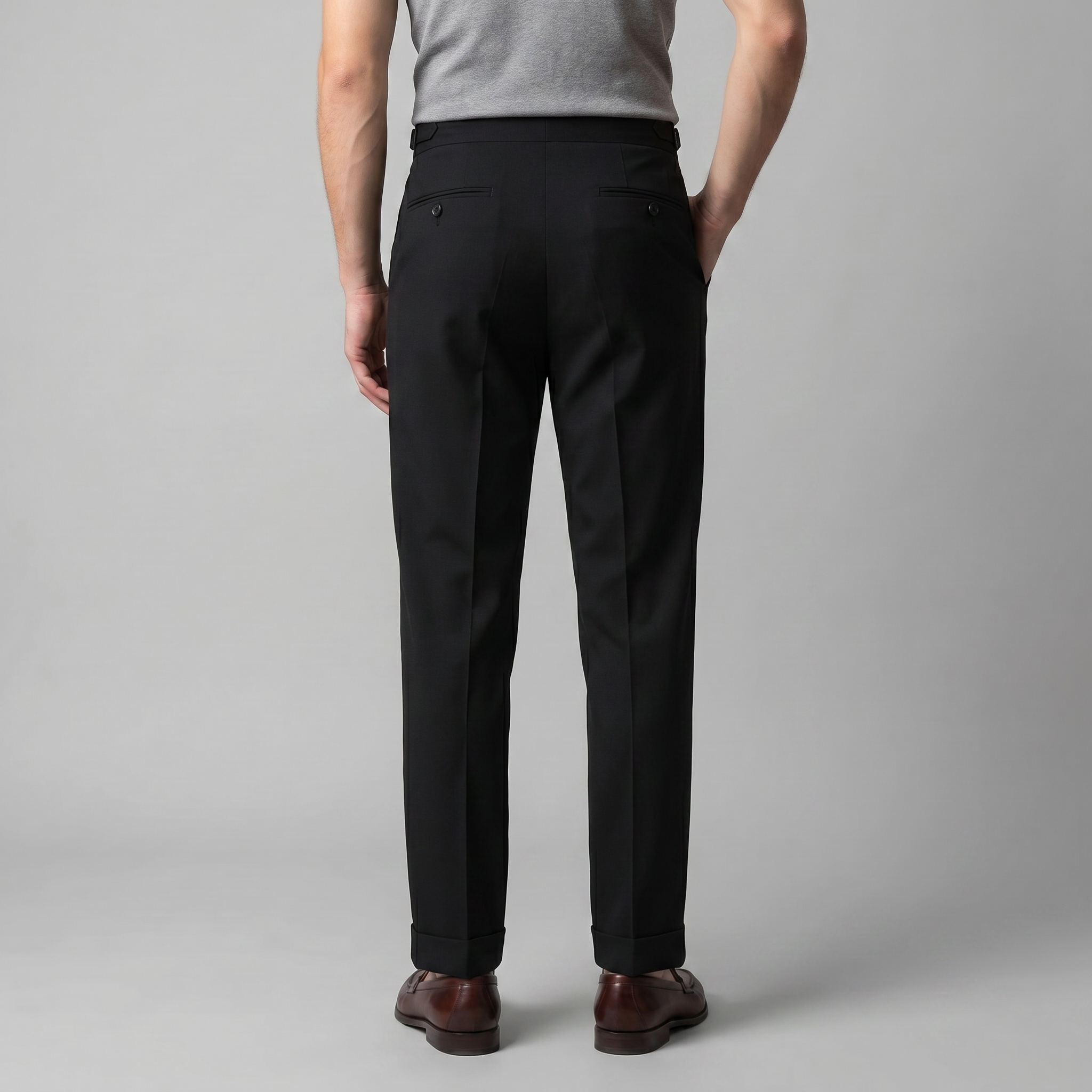 Herren Formale Hose Mit Hohem Bund Und Maßgeschneiderte Passform