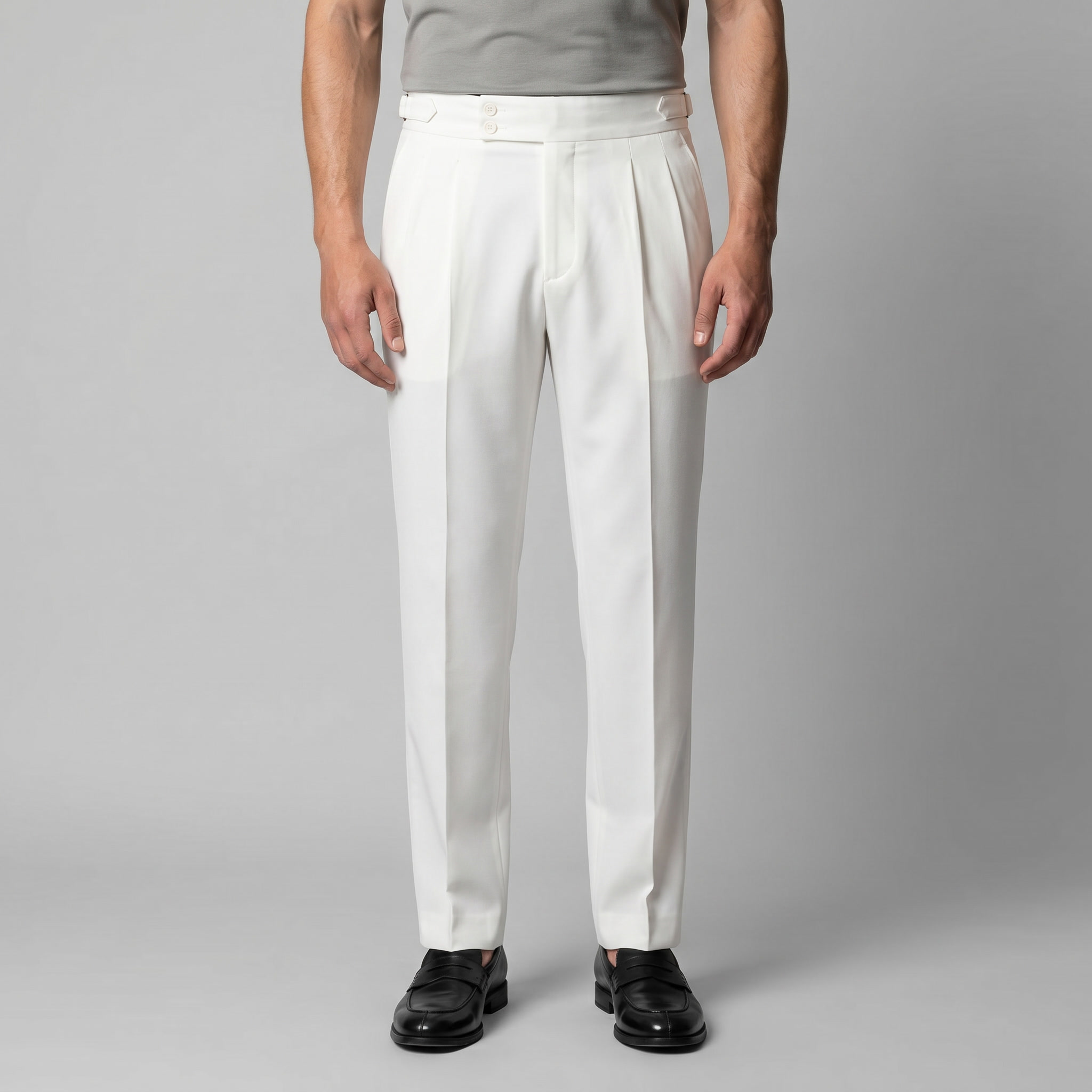 Herren Formale Hose Mit Hohem Bund Und Maßgeschneiderte Passform