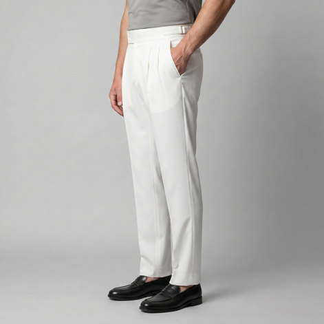 Herren Formale Hose Mit Hohem Bund Und Maßgeschneiderte Passform