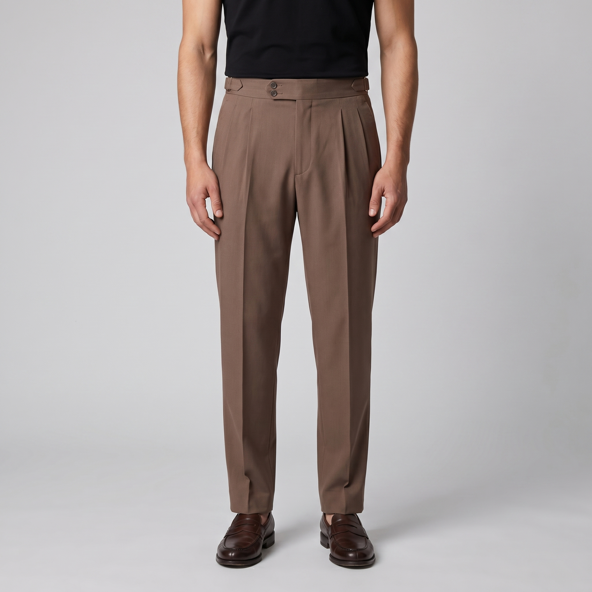 Herren Formale Hose Mit Hohem Bund Und Maßgeschneiderte Passform