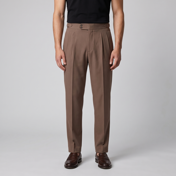 Herren Formale Hose Mit Hohem Bund Und Maßgeschneiderte Passform