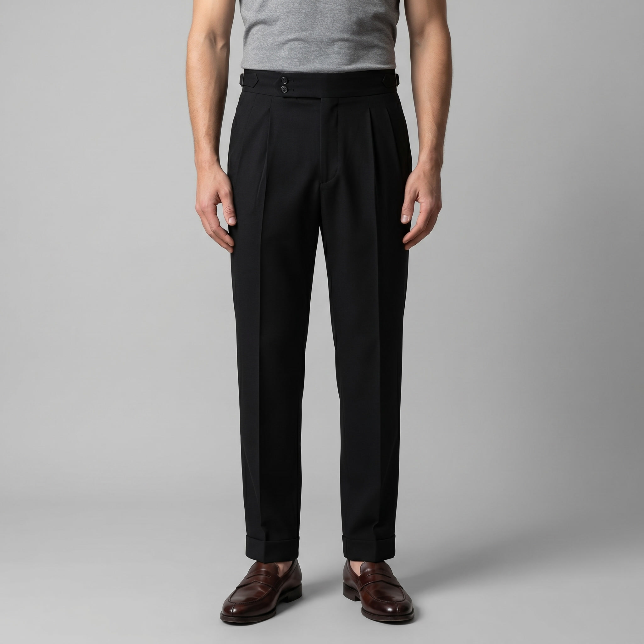 Herren Formale Hose Mit Hohem Bund Und Maßgeschneiderte Passform