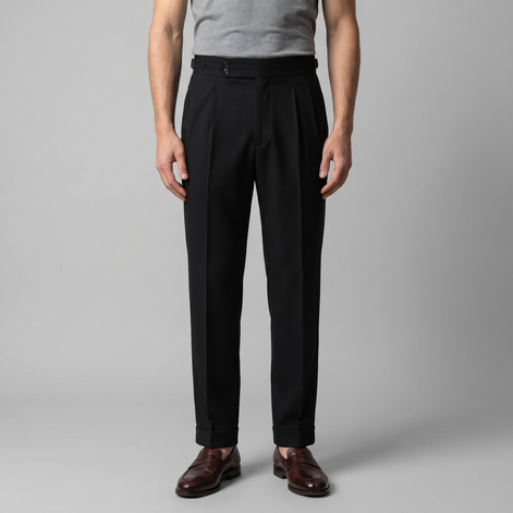 Herren Formale Hose Mit Hohem Bund Und Maßgeschneiderte Passform