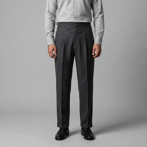 Herren Hochtaillierte Gerade Geschnittene Hose