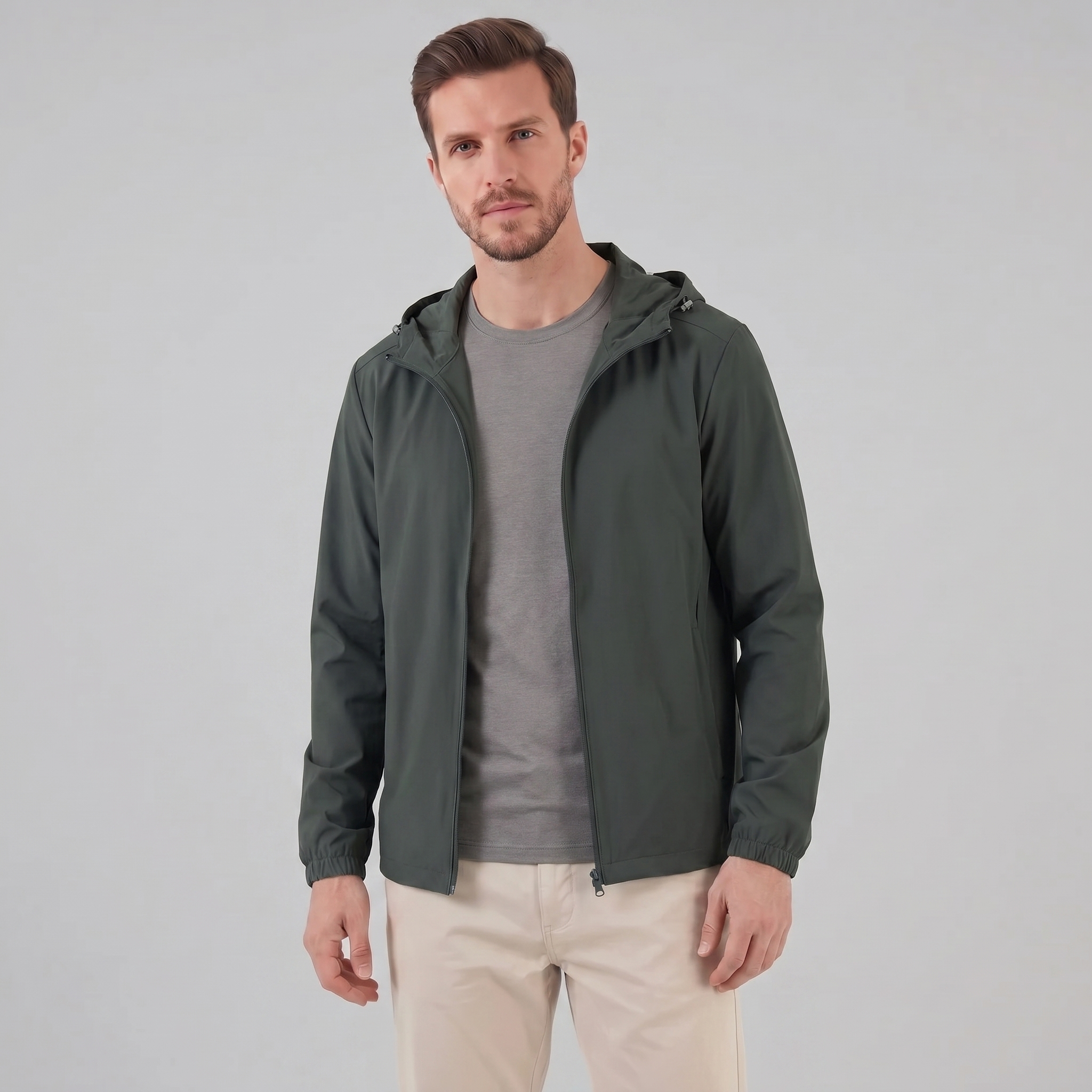 Herren Softshelljacke mit Kapuze