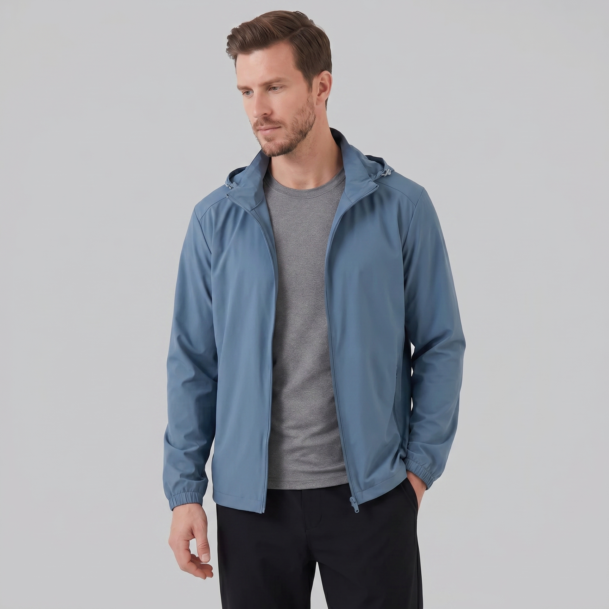 Herren Softshelljacke mit Kapuze