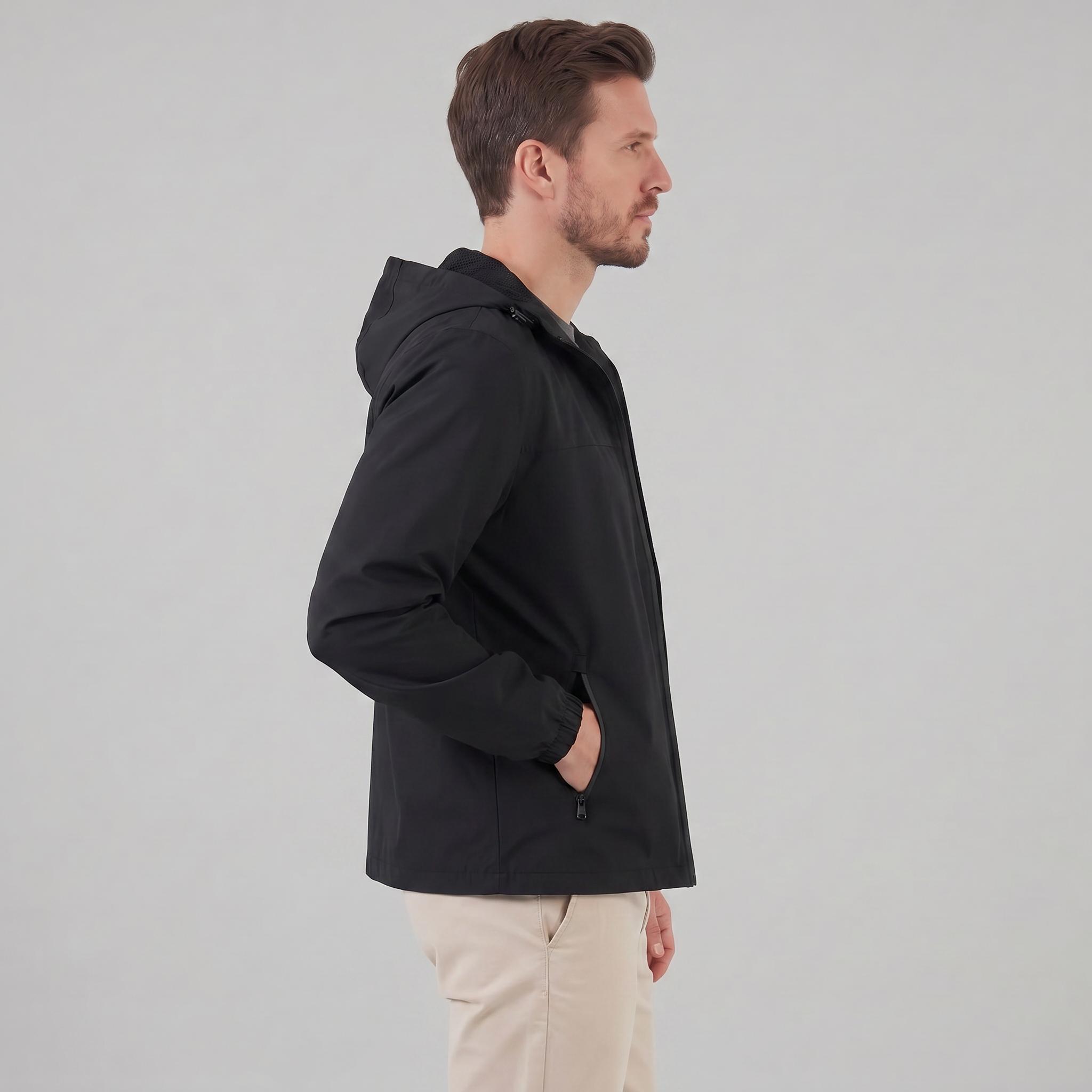 Herren Kapuzen Windbreaker Jacke