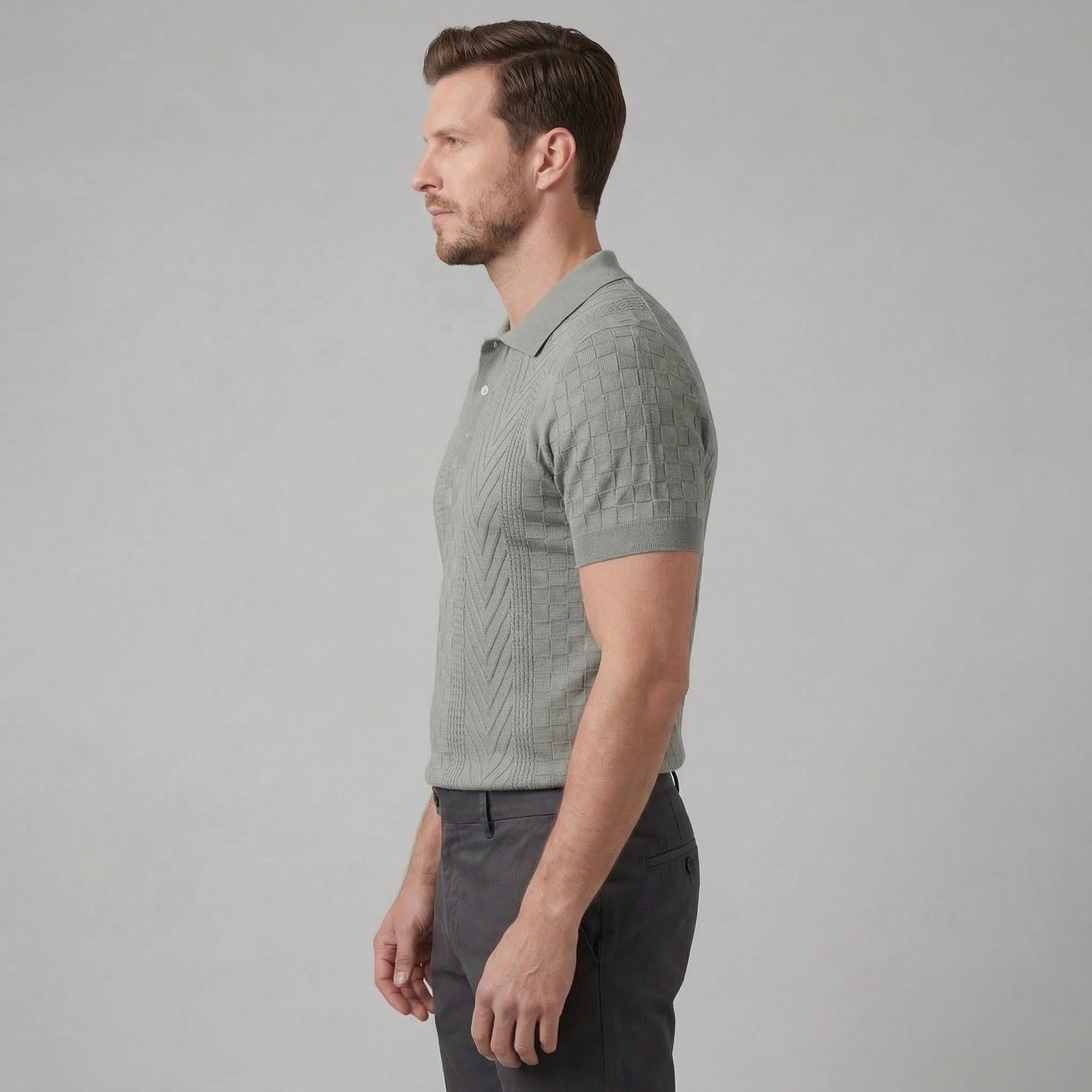 Herren Jacquard Polohemd