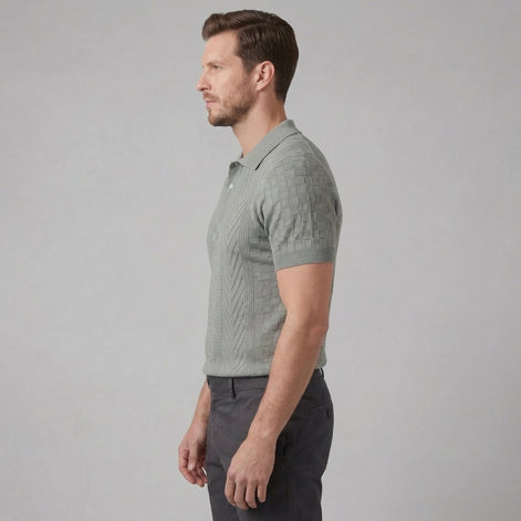 Herren Jacquard Polohemd