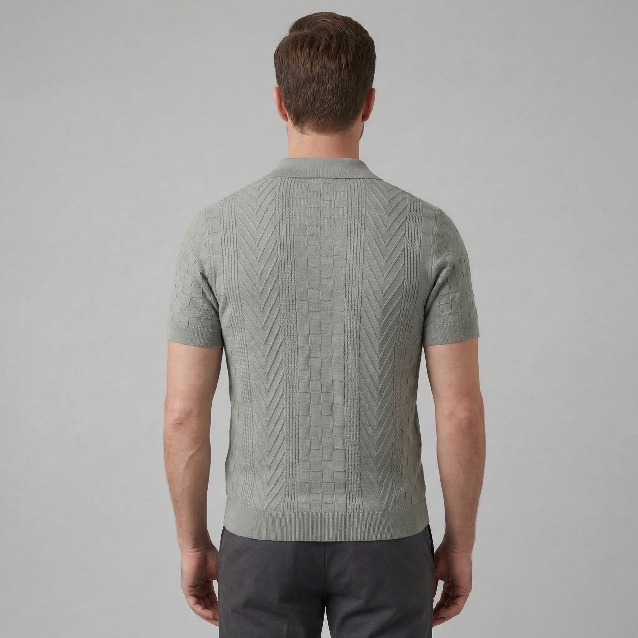 Herren Jacquard Polohemd