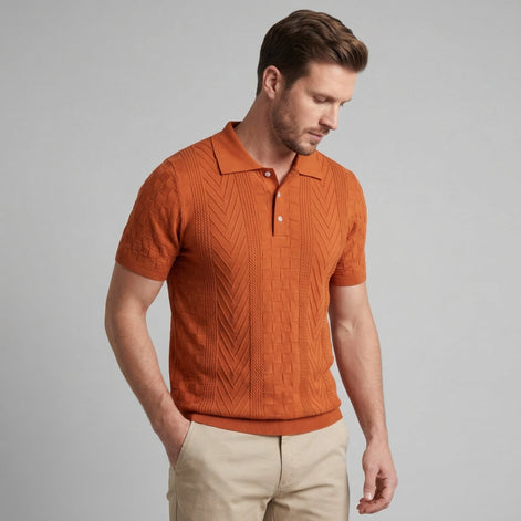 Herren Jacquard Polohemd
