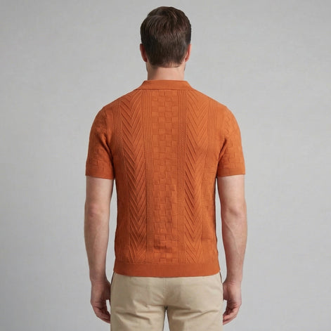 Herren Jacquard Polohemd