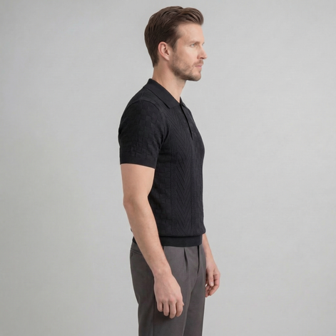 Herren Jacquard Polohemd